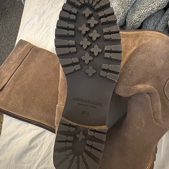 Manolo Blahnik Tan Suede Boots